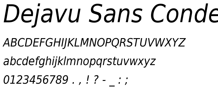 DejaVu Sans Condensed Oblique font